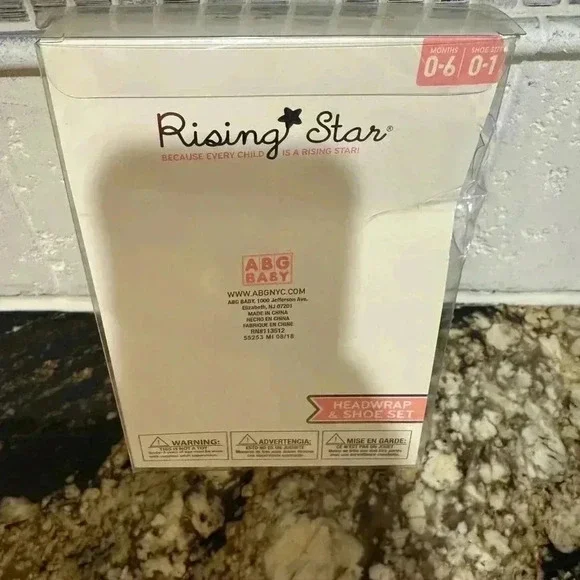 NEW! Girl Rising Star Shoes & Headwrap Set, Gold, 0-6m - Picture 8 of 9